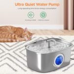 Cat Water Fountain Stainless Steel: 108oz/3.2L Automatic Pet Water Fountain Dog Water Dispenser with Water Level Window - for Cats Inside - Image 5
