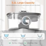 Cat Water Fountain Stainless Steel: 108oz/3.2L Automatic Pet Water Fountain Dog Water Dispenser with Water Level Window - for Cats Inside - Image 7