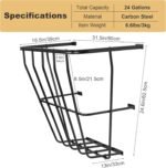 Hay Feeder, 31.5'' Long Horse Goat Hay Rack, 24 Gallon Large Capacity, Heavy Duty Iron Hay Feeder Wall Mount for Horses, Sheep, Goats, Indoor Outdoor Uses, Effortless Installation in Farm, Yield - Image 3