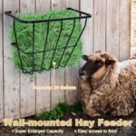 Hay Feeder, 31.5'' Long Horse Goat Hay Rack, 24 Gallon Large Capacity, Heavy Duty Iron Hay Feeder Wall Mount for Horses, Sheep, Goats, Indoor Outdoor Uses, Effortless Installation in Farm, Yield - Image 4