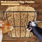 Hay Feeder, 31.5'' Long Horse Goat Hay Rack, 24 Gallon Large Capacity, Heavy Duty Iron Hay Feeder Wall Mount for Horses, Sheep, Goats, Indoor Outdoor Uses, Effortless Installation in Farm, Yield - Image 5