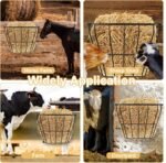 Hay Feeder, 31.5'' Long Horse Goat Hay Rack, 24 Gallon Large Capacity, Heavy Duty Iron Hay Feeder Wall Mount for Horses, Sheep, Goats, Indoor Outdoor Uses, Effortless Installation in Farm, Yield - Image 8