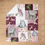 Feelyou Horse Flannel Fleece Throw Blanket Baby 30"x40" Kids, Flral Flower All Season Bed Blanket for Sofa Couch, Horseshoe Western Fuzzy Blanket, Plush Blanket Room Decor - Image 4
