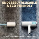 DELOMO Pet Hair Remover - Lint Roller for Pet Hair - Cat and Dog Hair Remover for Couch, Furniture, Carpet, Car Seat, Reusable Roller with Self-Cleaning Base - Upgraded Animal Fur Removal Tool - Image 10