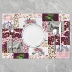 Feelyou Horse Placemats Set of 4 12"x18" Kids, Flral Flower Placemats for Dining Table Indoor Outdoor Kitchen, Horseshoe Western Table Mats Placemat, Decor Table Place Mats - Image 3