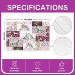 Feelyou Horse Placemats Set of 4 12"x18" Kids, Flral Flower Placemats for Dining Table Indoor Outdoor Kitchen, Horseshoe Western Table Mats Placemat, Decor Table Place Mats - Image 5