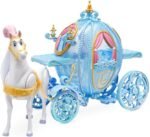 Disney Store Official Cinderella Classic Doll & Carriage Deluxe Set- Princess Toys - Doll Set with Pumpkin Carriage & Horse, Light-Up Features & Walking Horse, Perfect Princess Fans. - Image 4