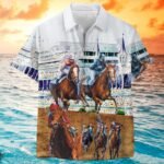 Funny Horse Hawaiian Shirts for Men Women, Love Horse Racing Hawaiian Summer Short-Sleeve Casual Relaxed-Fit Button-Down - Image 3