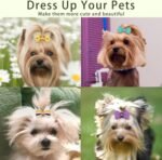 Yxiang 100PCS Cute Pet Grooming Accessories - Colored Polka Dot Hair Bows with Rubber Bands for Small Dogs and Puppies like Yorkies - 50 Pairs - Image 5