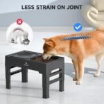ELS PET Elevated Dog Bowls, Adjustable Raised Dog Bowls with No Spill Dog Water Bowl and Stainless Steel/Slow Feeder Dog Bowl, Dog Bowl Stand for Small Medium Large Dogs,Cats & Pets (Plastic) - Image 5