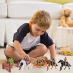 deAO Farm Horse Toys Figures Playsets, Western Riding Adventures, Mini Animal & Figures Playset, Realistic Horses Little People Toys Set for Boy Girl,Great Toy for Kids Aged 3-12 - Image 7