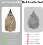 2Pcs Slow Feed Hag Net Hay Bag Feeder with 1.75"x1.75" Holes for Horses and livestocks,42 Inch,Black - Image 6