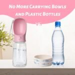 Kalimdor Dog Water Bottle, Leak Proof Portable Puppy Bowl Water Dispenser with Drinking Feeder for Pets Outdoor Walking, Hiking, Travel, Food Grade Plastic (19oz Pink) - Image 3