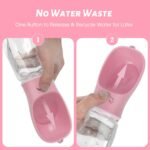 Kalimdor Dog Water Bottle, Leak Proof Portable Puppy Bowl Water Dispenser with Drinking Feeder for Pets Outdoor Walking, Hiking, Travel, Food Grade Plastic (19oz Pink) - Image 4