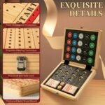 Horse Race Board Game, Large 21" Horse Racing Board Game with 11 Luxury Metal Horses, Foldable Solid Wood Horse Racing Game with Tokens, 2 Sets of Dice, 2 Boxes of Cards for Parties - Image 4