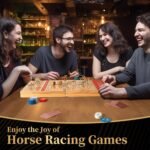 Horse Race Board Game, Large 21" Horse Racing Board Game with 11 Luxury Metal Horses, Foldable Solid Wood Horse Racing Game with Tokens, 2 Sets of Dice, 2 Boxes of Cards for Parties - Image 7