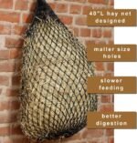 SHUESSS 4 PCS Slow Feed Hay Net, Hanging Horse Feed Net, 40 Inch Length with 2 Inch Holes, Hay Bag Hay Net for Horses, Hanging Hay Feeder for Goats, Reduce Waste, Black - Image 6