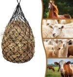 SHUESSS 4 PCS Slow Feed Hay Net, Hanging Horse Feed Net, 40 Inch Length with 2 Inch Holes, Hay Bag Hay Net for Horses, Hanging Hay Feeder for Goats, Reduce Waste, Black - Image 8