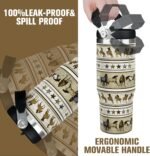 30 oz Horse Tumbler With Handle and Straw, 30oz Horse Flip Straw Tumbler Insulated Coffee Travel Mugs Cup Water Bottle Horse Gifts for Horse Lovers Women Girls - Image 3