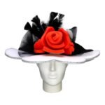 FOAM PARTY HATS: Vintage Flower Pamela - Wide Brim Hat - Kentucky Derby Hat - Bridal Fascinator - Derby Party Hat - Image 3