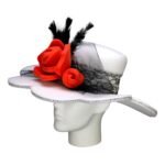 FOAM PARTY HATS: Vintage Flower Pamela - Wide Brim Hat - Kentucky Derby Hat - Bridal Fascinator - Derby Party Hat - Image 4