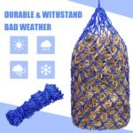 4 Pcs Slow Feed Hay Net 40 Inch Hay Nets for Horses Hanging Hay Feeder for Goats 2x2 in Round Mesh Holes Horse Hay Bag Horse Feeding Supplies for Trailer and Stall,Simulates Grazing (Blue) - Image 3