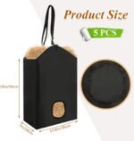 5 PCS Slow Feed Hay Bag for Horses 600D Oxford Cloth Goat Hay Feeder with Metal Ring and Adjustable Strap Black Horse Feed Bag Open Feed Hole Horse Hay Bag for Slow Feeding - Image 3