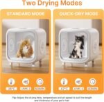 Automatic Cat Dryer Box 75L Extra Large Capacity Ultra Quiet Fast Pet Hair Drying Box Smart App Control Temperature and 360° Drying for Cats and Small Dogs - Image 8