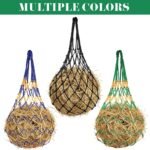 4 Pcs Hay Nets for Horses, Slow Feeder Hay Nets for Forses, Hay Nets for Horses Slow Feed, Hay Net for Goat Cattle Equine Horses Stalls Barn Supplies (Black, Yellow, Green, Blue) (4) - Image 8