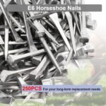 KUIDAMOS 250PCS Horseshoe Nails, Horseshoes Equipment Equestrian Sport Equipment Horse Training Supplies Tool 2.1 Inch E6 Hoof Nails for Horse Race - Image 3