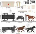 BMC CTS American Civil War Ambulance Wagons - Gray Square Top Horse Cart Playset - Image 3