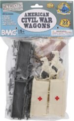 BMC CTS American Civil War Ambulance Wagons - Gray Square Top Horse Cart Playset - Image 9