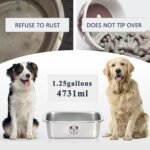 Stainless Steel Dog Bowls for Large Dogs, High Capacity Metal Dog Food Bowls, Dog Food and Water Bowls for Large, X-Large, and Big Dogs 1.25 Gallons - Image 5