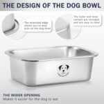 Stainless Steel Dog Bowls for Large Dogs, High Capacity Metal Dog Food Bowls, Dog Food and Water Bowls for Large, X-Large, and Big Dogs 1.25 Gallons - Image 8