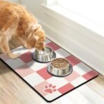 Dog Food Mats for Floors, Absorbent Quick Dry Pet Cat Food Mat, Dog Bowl Mats for Food and Water Dispenser Mat, Eco-Friendly Dog Accessories Pet Supplies 12"x20" - Image 3
