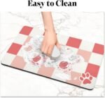 Dog Food Mats for Floors, Absorbent Quick Dry Pet Cat Food Mat, Dog Bowl Mats for Food and Water Dispenser Mat, Eco-Friendly Dog Accessories Pet Supplies 12"x20" - Image 8