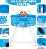 Dog Bathtub for Dogs, Elevated Professional Dog Bath Tub for Pet Bathing Shower and Grooming, Portable Foldable with Safety Lock Pets Washing Station for Small, Medium, Large Pet Dog Cats - Image 5