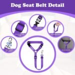 BWOGUE Pet Dog Cat Seat Belts, Car Headrest Restraint Adjustable Safety Leads Vehicle Seatbelt Harness (1 Pack) - Image 4