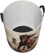 Animals Horse Running Laundry Basket Waterproof Foldable Storage Bin Lightweight Laundry Hamper Clothes Toys Organizer Bag With Handles For Home Bathroom Bedroom Dorm - Image 4