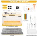 TURBRO 55L Pet Incubator, Precision Temperature Control for Puppy & Kitten Care, with Adjustable Fan Speed, Multifunctional LED Panel, Respiratory Support Nebulizer, Humidity Monitoring - Image 7