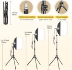 Torjim Softbox Photography Lighting Kit, 16'' x 16'' Professional Softbox Lighting Kit with 85W 3000-7500K LED Bulbs, Studio Lights for Photography/Video Recording/Live Streaming - Image 4