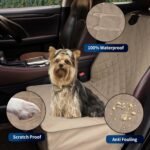 PureFit Waterproof Pet Car Seat Covers Scratch-Proof Front Seat Dog Cover Non-Slip Bucket Seat Covers Fits for Cars, Trucks, Jeep and SUVs, Camel - Image 7