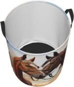 Couple Horse Laundry Basket for Clothes, Freestanding Waterproof Laundry Hamper for Blanket, Collapsible Tall Clothes Hamper with Handles, Clothes Storage Basket for Toys Small - Image 4