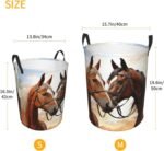 Couple Horse Laundry Basket for Clothes, Freestanding Waterproof Laundry Hamper for Blanket, Collapsible Tall Clothes Hamper with Handles, Clothes Storage Basket for Toys Small - Image 6