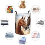 Couple Horse Laundry Basket for Clothes, Freestanding Waterproof Laundry Hamper for Blanket, Collapsible Tall Clothes Hamper with Handles, Clothes Storage Basket for Toys Small - Image 7