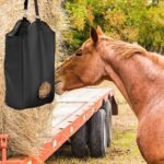 2 Pcs Hay Feeder for Goat, Nylon Goat Feeder, Slow Feed Hay Bag Less Hay Waste Tote Bag with Metal Ring and Adjustable Strap for Sheep Horses Goat and Cattle Low Feeding - Image 7