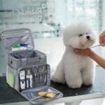 Pet Grooming Bag, Dog Grooming Supplies Organizer Tote Bag, Perfect for Pet Grooming Tool Kit Accessories-Grey - Image 8