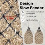 Hay Net,Slow Feed Hag Net Hay Bag Feeder with 1.75"x1.75" Holes for Horses and livestocks,42 Inch,Black - Image 3