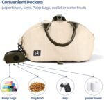 Sytopia Dog Purse Carriers for Small Dogs up to 10 Lbs, Waterproof Cat Puppy Carrier Soft-Sided Portable for Traveling with Adjustable Safety Leashs, Dog Travel Bag, Cream Beige - Image 4