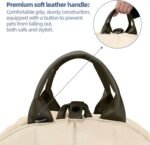 Sytopia Dog Purse Carriers for Small Dogs up to 10 Lbs, Waterproof Cat Puppy Carrier Soft-Sided Portable for Traveling with Adjustable Safety Leashs, Dog Travel Bag, Cream Beige - Image 6